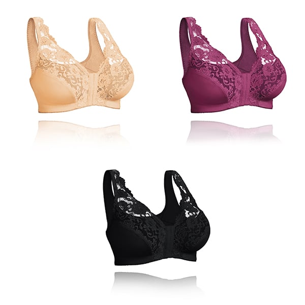 🔥🔥Front hooks, stretch-lace, super-lift, and posture correction – ALL IN ONE BRA!