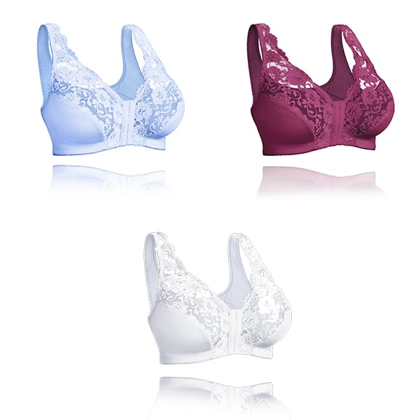 🔥🔥Front hooks, stretch-lace, super-lift, and posture correction – ALL IN ONE BRA!